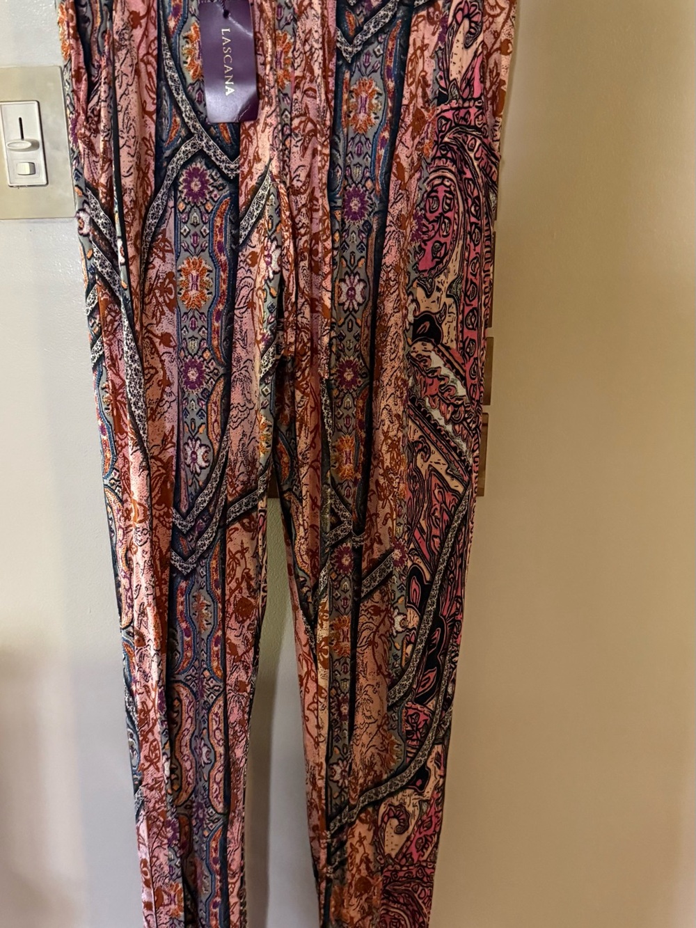 Lascana Pink Paisley-Print Wide Leg boho pants